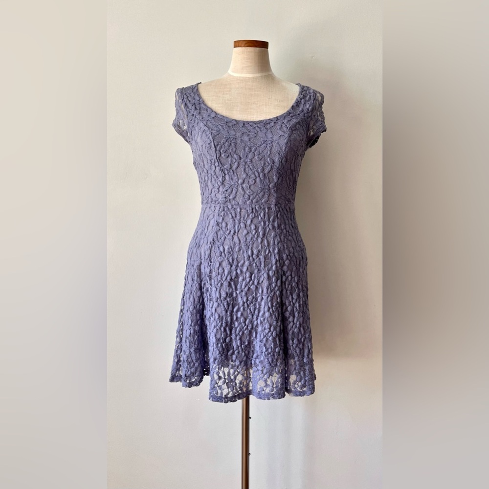 Urban Outfitters Kimchi Blue Fit & Flare Lace Sheer Back Dress Size S